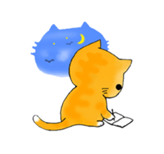 Cute kitten colon 3 English sticker #7717621