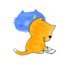 Cute kitten colon 3 English sticker #7717621
