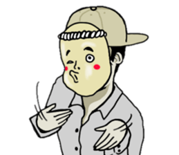 The boy who put on a hat sticker #7718606