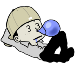 The boy who put on a hat sticker #7718627