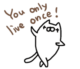 Irresponsible White Cat  (Eng) sticker #7719288