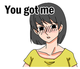 A shy girl(English) sticker #7719508