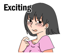 A shy girl(English) sticker #7719509