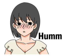 A shy girl(English) sticker #7719510