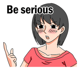 A shy girl(English) sticker #7719511