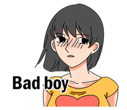 A shy girl(English) sticker #7719512