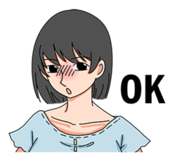 A shy girl(English) sticker #7719513