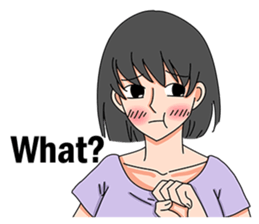 A shy girl(English) sticker #7719514