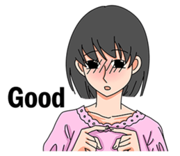 A shy girl(English) sticker #7719515