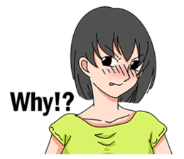 A shy girl(English) sticker #7719516