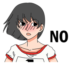 A shy girl(English) sticker #7719517