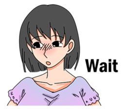 A shy girl(English) sticker #7719518