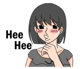 A shy girl(English) sticker #7719519