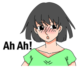 A shy girl(English) sticker #7719521