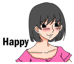 A shy girl(English) sticker #7719522