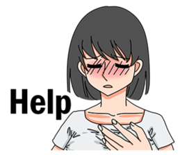 A shy girl(English) sticker #7719523