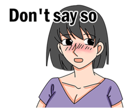 A shy girl(English) sticker #7719524