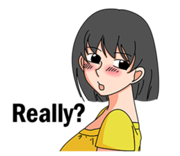 A shy girl(English) sticker #7719525