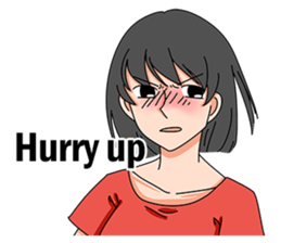 A shy girl(English) sticker #7719526