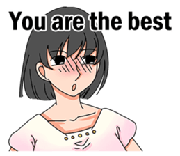 A shy girl(English) sticker #7719527