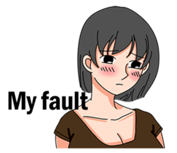 A shy girl(English) sticker #7719528