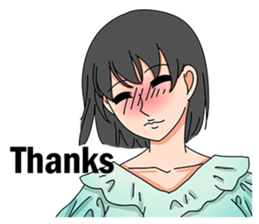 A shy girl(English) sticker #7719529