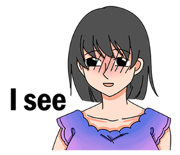 A shy girl(English) sticker #7719531