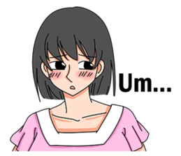 A shy girl(English) sticker #7719533