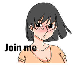 A shy girl(English) sticker #7719535