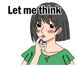 A shy girl(English) sticker #7719536