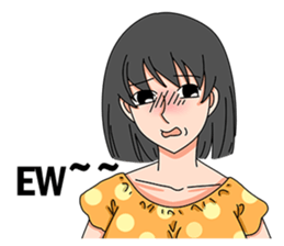 A shy girl(English) sticker #7719537