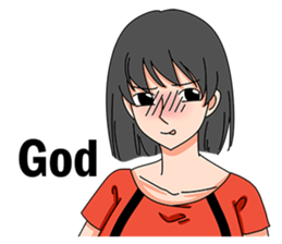 A shy girl(English) sticker #7719539