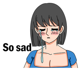 A shy girl(English) sticker #7719540