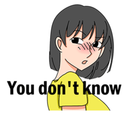 A shy girl(English) sticker #7719541