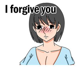 A shy girl(English) sticker #7719542