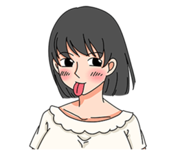 A shy girl(English) sticker #7719543