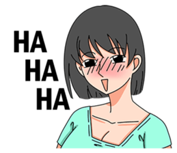 A shy girl(English) sticker #7719545