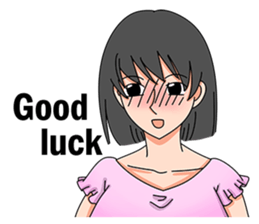 A shy girl(English) sticker #7719546