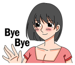 A shy girl(English) sticker #7719547