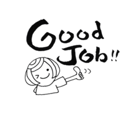 writing brush girl  vol.1 again! sticker #7720230