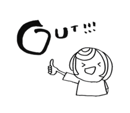 writing brush girl  vol.1 again! sticker #7720233