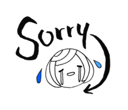 writing brush girl  vol.1 again! sticker #7720254