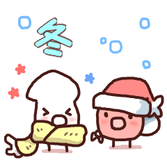 Cute squid and octopus