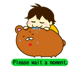 KUMAZOU in child-rearing.English ver. sticker #7722031