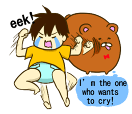 KUMAZOU in child-rearing.English ver. sticker #7722033