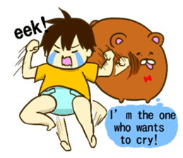 KUMAZOU in child-rearing.English ver. sticker #7722033