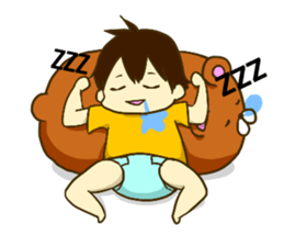 KUMAZOU in child-rearing.English ver. sticker #7722038