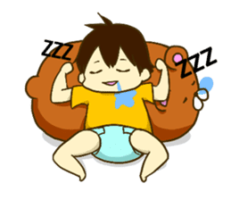 KUMAZOU in child-rearing.English ver. sticker #7722038