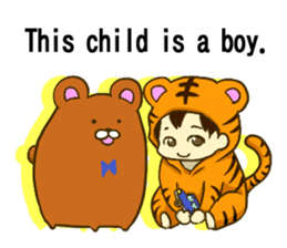 KUMAZOU in child-rearing.English ver. sticker #7722040