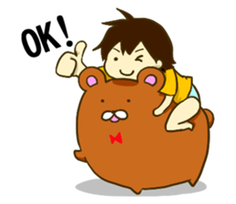 KUMAZOU in child-rearing.English ver. sticker #7722042